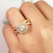 1.25 Ct - Square Moissanite - Double Halo - Twisted Band - Vintage Inspired - Pave - Wedding Ring Set in 18K Yellow Gold over Silver