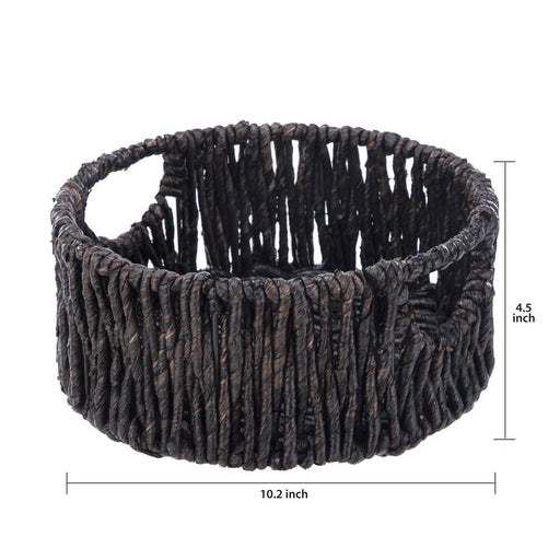 Mainstays round Dark Brown Maize Low-Rise Decorative Storage Basket