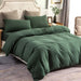 Jersey Knit Duvet Cover Set 100% T-Shirt Cotton Super Soft Comfy 3Pc Bedding Set with Zipper Closure (Solid Forest Green, King)