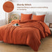 Terracotta Pom Comforter Full(79X90 Inch), 3 Pieces (1 Comforter, 2 Pillowcases) Luxurious Ball Pom Fringe Design Comforter Set, Soft Microfiber down Alternative Bedding Set