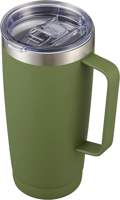 20 Oz Tumbler Mug with Lid and Straw, Insulated Travel Coffee Mug with Handle, Double Wall Stainless Steel Vacuum Coffee Tumbler, Thermal Coffee Cup, Navy Blue