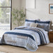 Quilt Queen Size 100% Cotton Queen Size Quilts Blue Beige White Bedspreads Plaid Quilts Lightweight Soft Breathable Bedding Sets for All Season, 3 Piece