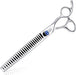 7.5" 56-Tooth Blending Dogs Grooming Scissors Cats Thinning Shears Pets Blender Thinner Trimming Texturizing Kit with Offset Handle Blue Jewelled Screw (7.5 Inch)
