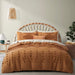 Oli Anderson Duvet Cover Queen Size, 3 Pieces Boho Tufted Bedding Set for All Seasons, Soft and Embroidery Shabby Chic Duvet Covers Set with Zipper Closure (Pumpkin, Queen, 90’’ X 90’’)