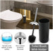 Delaman Bathroom Sets Accessories,Plastic 6 Piece Bathroom Accessory Set Bathroom Trash Can Set with Drawstring Trash Bags,Soap Dispenser,Tooth Mug,Soap Dish,Toilet Brush Holder