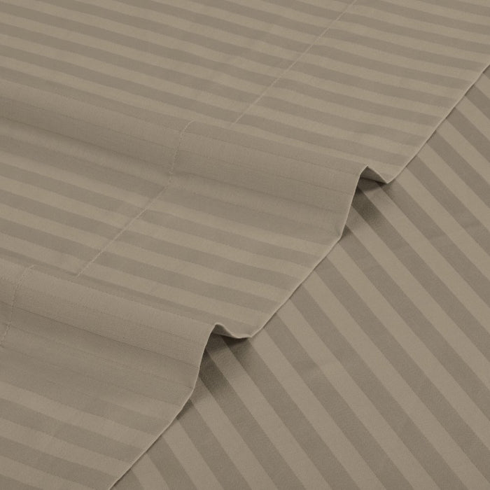 - Soft 100% Cotton Sheets, Full Size Sheet Sets, 4 Pc Set, 400 Thread Count Sateen Bedding, Deep Pocket Sheets, Cooling Sheets, Full Sheets, Stripe Bed Set (Stripe - Beige)