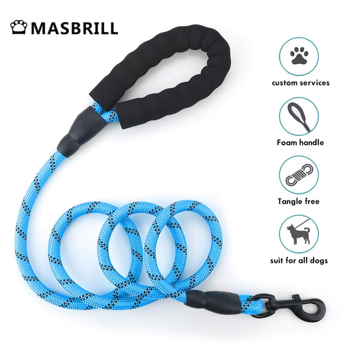 Dog Leash for Medium and Large Dogs with Comfortable Padded Handle Strong Leash with Highly Reflective Threads 5Ft-Blue
