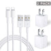 Iphone Charger 2-Pack Charging Cable and USB Wall Charger Power Adapter Plug Block Compatible Iphone X/8/8 Plus/7/7 Plus/6/6S/6 Plus/5S/Se/Mini/Air/Pro Cases, White