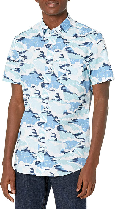 Men'S Standard-Fit Short-Sleeve Printed Poplin Shirt