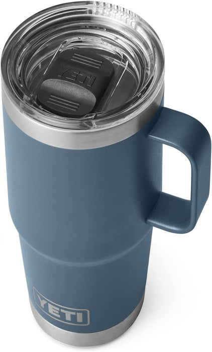 Rambler 20 Oz Travel Mug, Stainless Steel, Vacuum Insulated with Stronghold Lid, Black