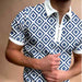 Polo T Shirt Men Zipper Collar Fashion Golf Short Sleeve 2 Tone Zip Dress Camisa