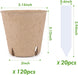 Peat Pots, 120 Pcs 3.15 Inch Seed Starting Pots with Drainage Holes round Nursery Pot, Biodegradable Plants Pots with Bonus 20 Plant Labels