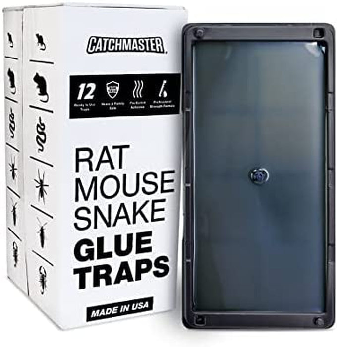 Baited Glue Traps by  - 10 Pre-Baited Trays, Ready to Use Indoors. Rat Mouse Snake Exterminator Plastic Sticky Adhesive Easy No-Mess Simple Non-Toxic Disposable - Made in the USA