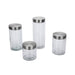 Mainstays Glass Storage Canisters with Stainless Steel Lids, 4 Piece Set