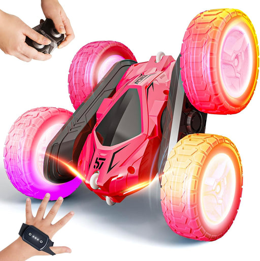 Remote Control Car, RC Cars Double Sided 360° Rotating Car Toys, Gesture Sensing RC Stunt Car with Headlights Wheel Lights, Ideal Gifts for Boys Girls