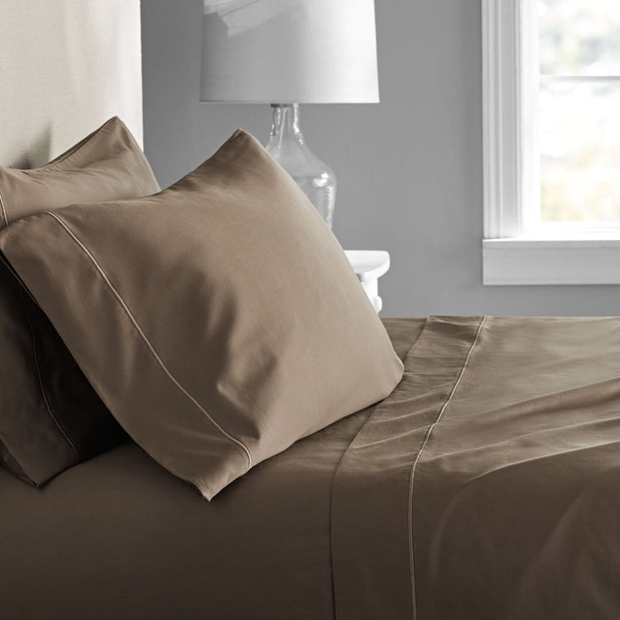 Hotel Style Sateen 600 Thread Count 100% Cotton Pillowcases, Manatee Grey, Standard, 2-Pieces