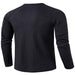 Mens Fashion Waffle T Shirts Henley Neck Solid Color Pullover Work Long Sleeve T-Shirt Black XL