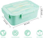 Kids Lunch Box - 3 Compartment Leakproof Lunch Container with Spoon & Fork - BPA Free - Portion-Controlled Meals and Snack Packing (Green)