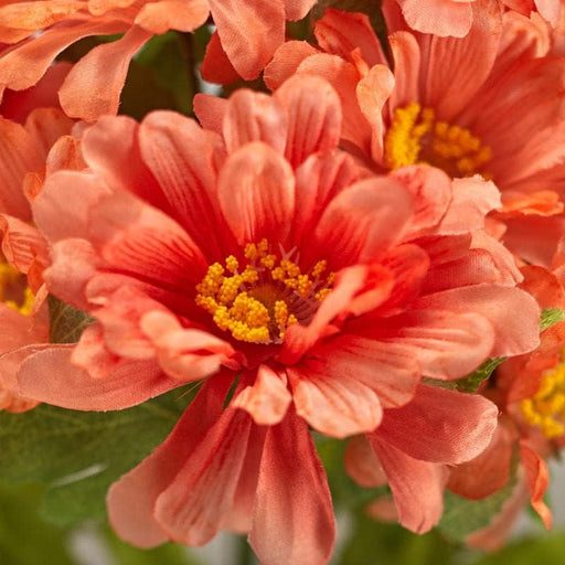 Peach Artificial Zinnia Bush Faux Zinnia Silk Flower Bush for Home Decor and Flower Arrangments