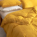 3Pcs Fringe Mustard Yellow Tassel Comforter Set Queen Boho Bohemian Cute Soft Tufted Microfiber Bedding Sets Modern Style for Men and Women (1Comforter + 2 Pillowcases)
