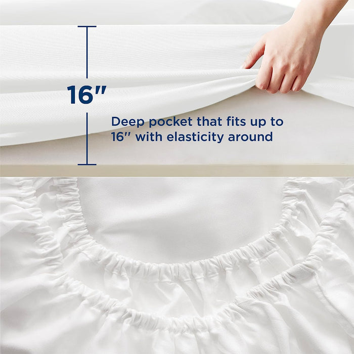 Bedsure Twin Sheets Set - Soft 1800 Twin Bed Sheets for Boys and Girls, 3 Pieces Hotel Luxury White Sheets Twin, Easy Care Polyester Microfiber Cooling Bed Sheet Set