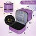 Nail Polish Organizer and Nail Dryer Case, Double-Layer Nail Polish Storage Holds 30 Bottles (15Ml/0.5 Fl.Oz) and 1 Led Nail Lamp, Travel Carrying Case for Nail Polish Kit Set (Purple)