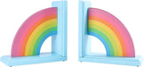 Wooden Rainbow Book Ends Non-Skid Cute Kids Bookends Book Stoppers for Girls Home Children'S Room Classroom Nursery Decor, Pack of 2