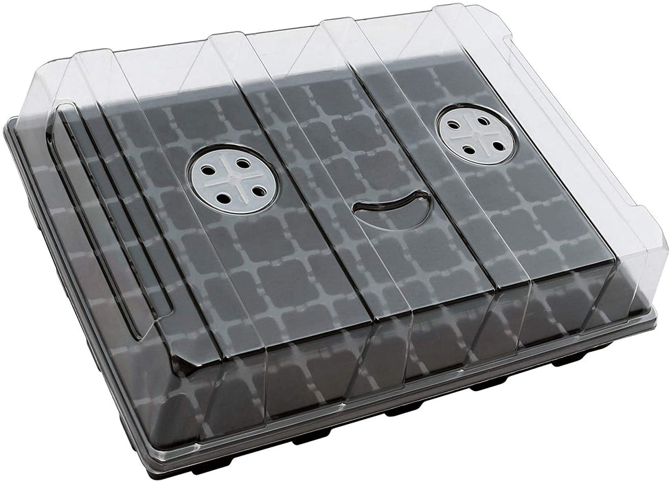 Gardzen 5-Set Garden Propagator Set, Seed Tray Kits with 200-Cell, Seed Starter Tray with Dome and Base 15" X 9" (40-Cell per Tray)