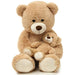Morismos Giant Teddy Bear Mommy and Baby Bear Soft Plush Bear Stuffed Animal for Kids Girlfriend Valentine'S Day, Light Brown 39"