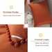 Terracotta Pom Comforter Full(79X90 Inch), 3 Pieces (1 Comforter, 2 Pillowcases) Luxurious Ball Pom Fringe Design Comforter Set, Soft Microfiber down Alternative Bedding Set