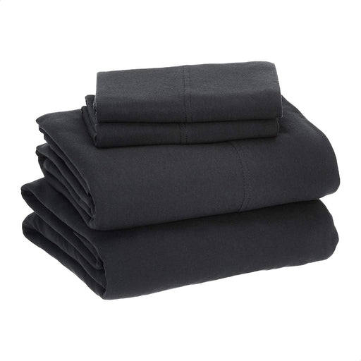 Cotton Jersey Bed Sheet Set - Full, Black