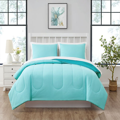 Mainstays Teal 7 Piece Bed in a Bag Comforter Set with Sheets, Queen