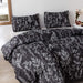 Comforter Set Queen Comforter Set,3 PCS Floral Comforter Set Bedding Sets Queen with Comforter Black Comforter Set Soft Microfiber Bedding Set with 2 Pillow Cases