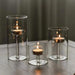 Glass Hurricane Candle Holder for Pillar Candles - Glass Cylinder Vase for Centerpieces Clear Seeded Home Decor for Kitchen Table Living Room