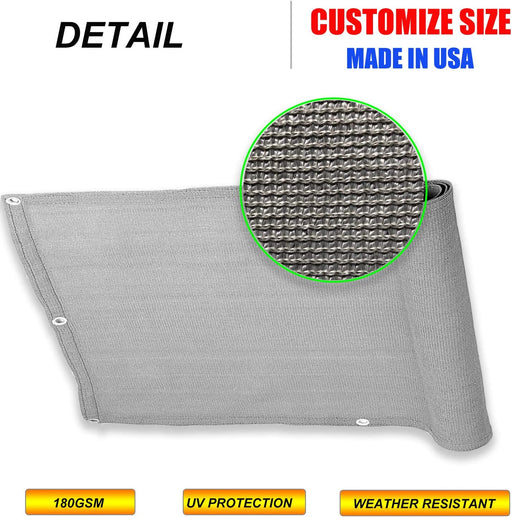Balcony Privacy Screen Fence Grey 4'X 50' Privacy Screen Mesh UV Protection Weather-Resistant for Patio, Deck, Porch, Railing, Gardening Custom