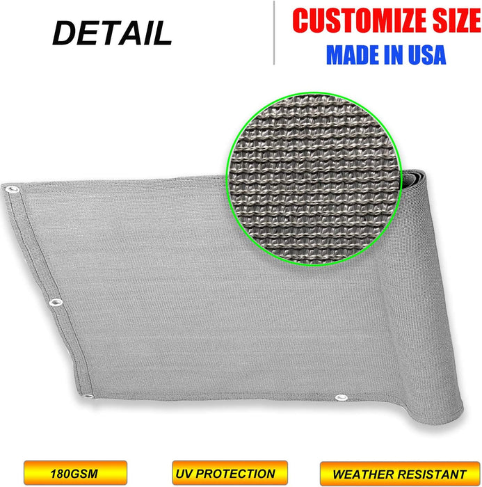 Balcony Privacy Screen Fence Grey 4'X 50' Privacy Screen Mesh UV Protection Weather-Resistant for Patio, Deck, Porch, Railing, Gardening Custom