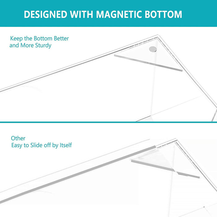 Tissue Dispenser Box Cover Rectangular Clear Acrylic Mask Case Holder with Magnetic Bottom, Dryer Sheet Holder for Car, Bathroom, Laundry, Office, Counter and Table, 9.84 X 5.02 X 3.54 Inch