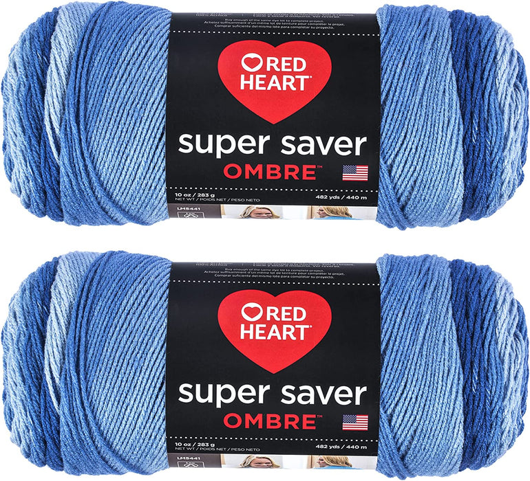 Red Heart Super Saver Jumbo Yarn, Sunny 2 Pack