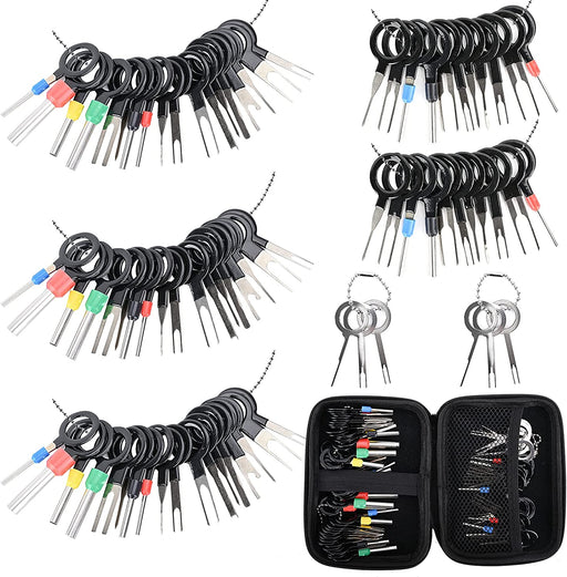 Terminal Pin Removal Tool Kit 82 Pcs Depinning Tool Electrical Connector Pin Extractor Tool Set Wire Terminal Release Tool for Automotive Car Household Devices