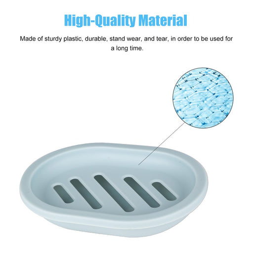 2Pcs Soap Dish with Drain, Soap Holder with Water Tray, Easy Cleaning Soap Saver Dry Stop, Mushy Soap Tray for Shower Bathroom Kitchen, Grey/Green/Blue/Pink
