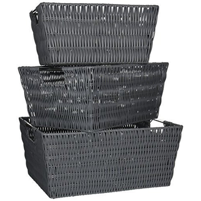 Rattique® Storage Baskets - Set of 3 - Gray
