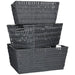 Rattique® Storage Baskets - Set of 3 - Gray