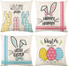Easter Decorations Pillow Covers 18X18 Set of 4 - Easter Bunny Easter Eggs Spring Decor, Easter Throw Pillows Cushion Covers Farmhouse/Home Decor for Table, Sofa, Restaurant (18X18 Inch)