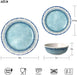 Melamine Dinnerware Set of 12 Pcs Dinner Dishes Set for Indoor and Outdoor Use, Dishwasher Safe, Lightweight Unbreakable, BPA Free, Light Blue