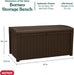 Borneo 110 Gallon Resin Deck Box-Organization and Storage for Patio Furniture Outdoor Cushions, Throw Pillows, Garden Tools and Pool Toys, Brown