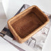 Hand-Woven Rectangular Rattan Wicker Basket Kitchen Household Tools-S