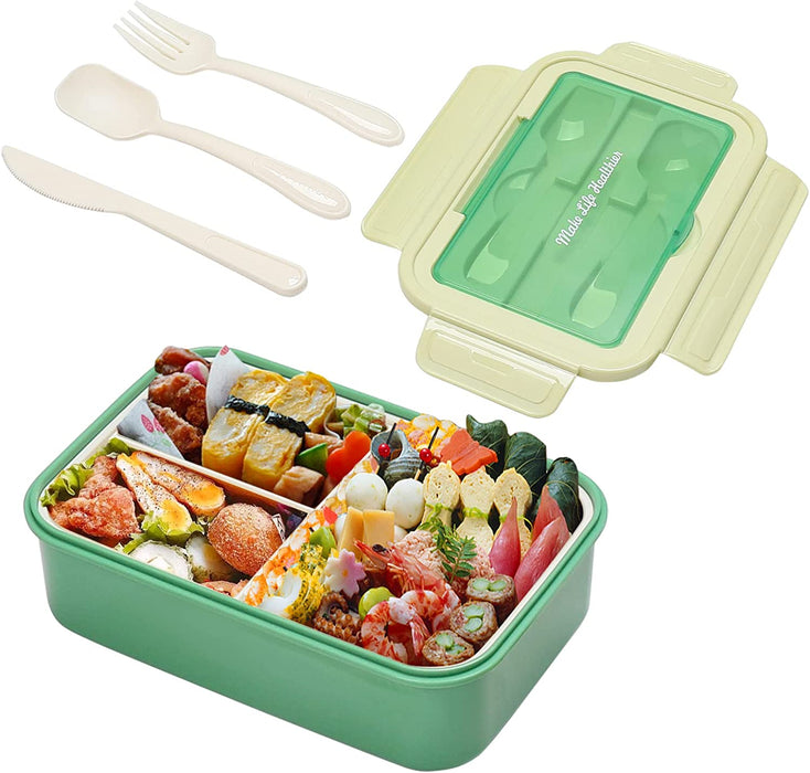 Bento Boxes for Adults - 1400 ML Bento Lunch Box for Kids Children with Spoon & Fork, Lunch Containers Durable with Compartments Sauce Container for On-The-Go Meal, Food-Safe Materials (Pink)