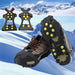 Ice Cleats, Ice Grips Traction Cleats Grippers Non-Slip over Shoe/Boot Rubber Spikes Crampons anti Easy Slip 10 Steel Studs Crampons Slip-On Stretch Footwear