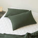 Dark Green Duvet Cover Soft Washed Cotton Bedding Collection for Adults Queen Bed Quilt Cover Solid Color Simple Bedroom Set Breathable and Comfortable