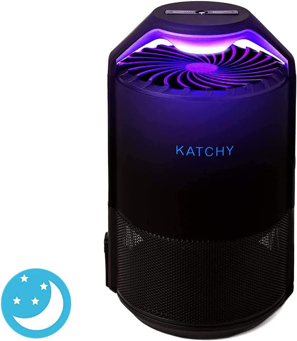 Indoor Insect Trap - Catcher & Killer for Mosquitos, Gnats, Moths, Fruit Flies - Non-Zapper Traps for inside Your Home - Catch Insects Indoors with Suction, Bug Light & Sticky Glue (Black)